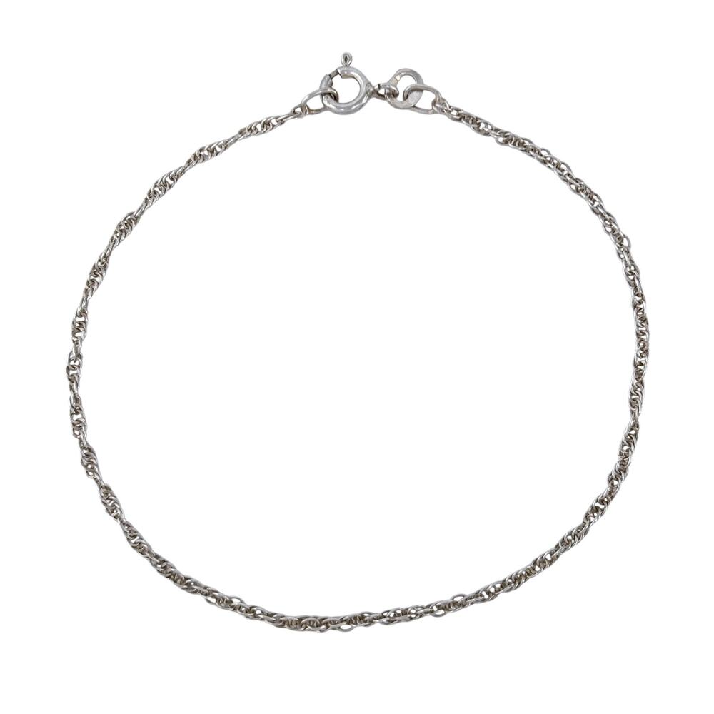 Vintage Sterling Silver 925 Singapore Chain Bracelet 7.25"